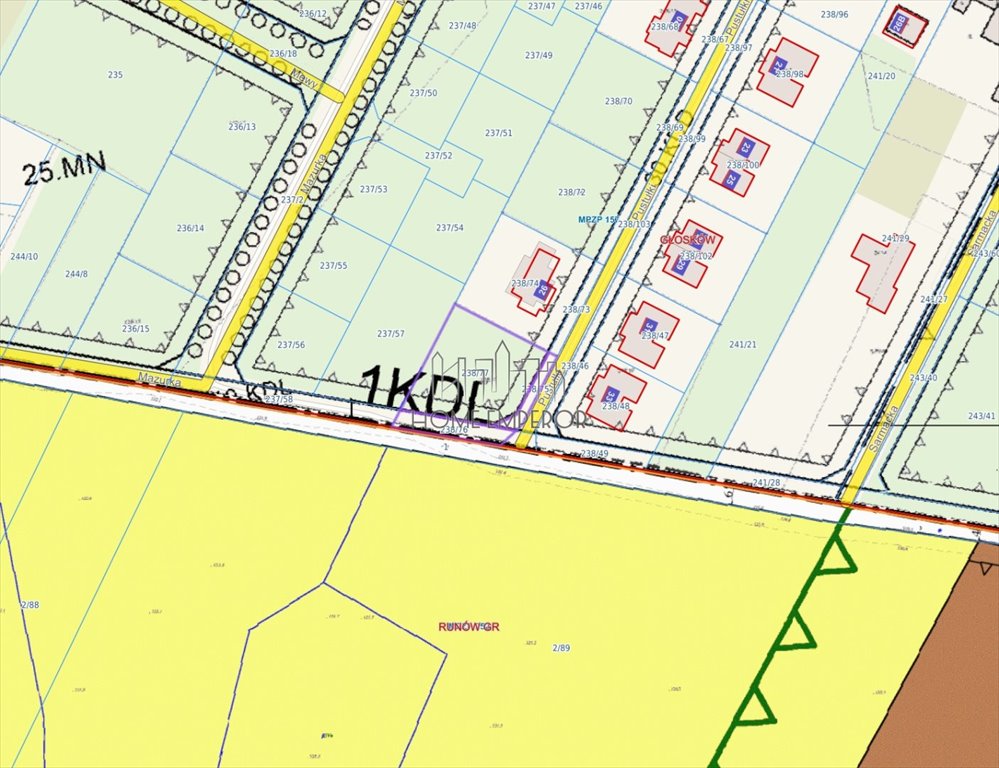 Działka budowlana na sprzedaż Głosków  1 157m2 Foto 1