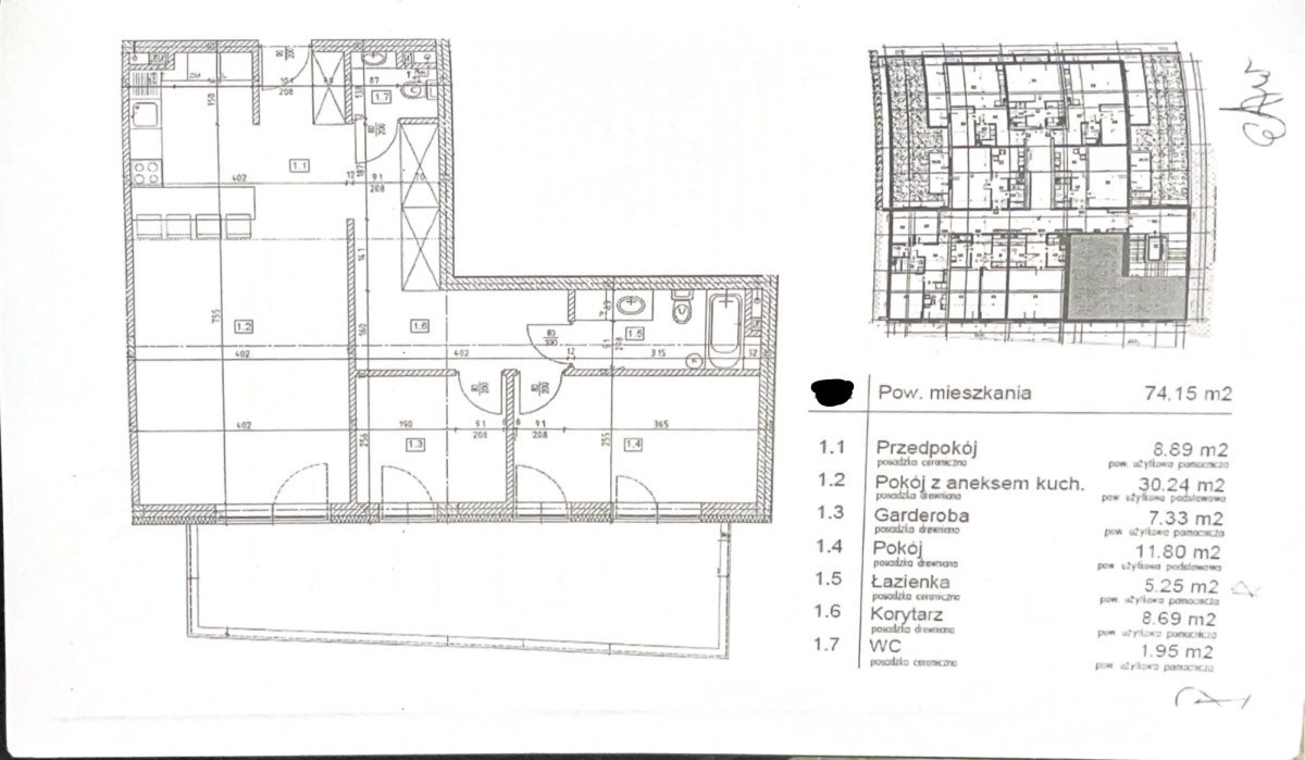 Mieszkanie trzypokojowe na sprzedaż Wyszków, 11 Listopada  74m2 Foto 1
