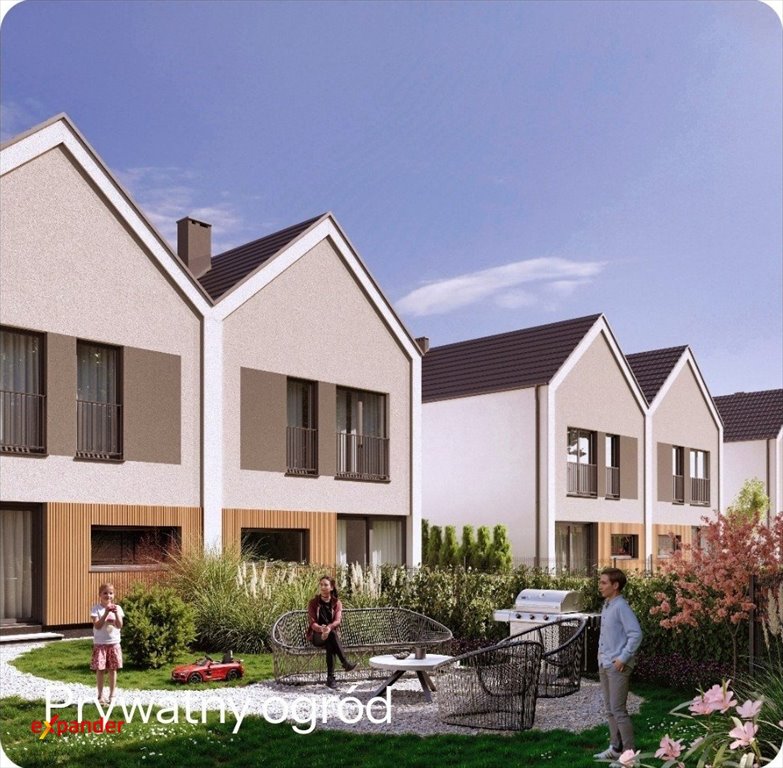 Nowoczesny dom bliźniaczy 148 m² z ogrodem i garażem Żerniki Wrocławskie, Parkowa  148m2 Foto 1