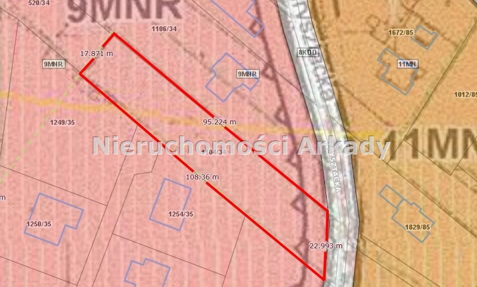 Działka budowlana 1890 m² z mediami, asfaltowa dojazd Jastrzębie-Zdrój, Moszczenica, Frysztacka  1 890m2 Foto 1
