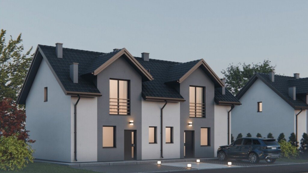 Nowoczesny dom bliźniak 83 m2 z ogrodem i miejscami postojowymi Rzeszów, Miejska  83m2 Foto 1