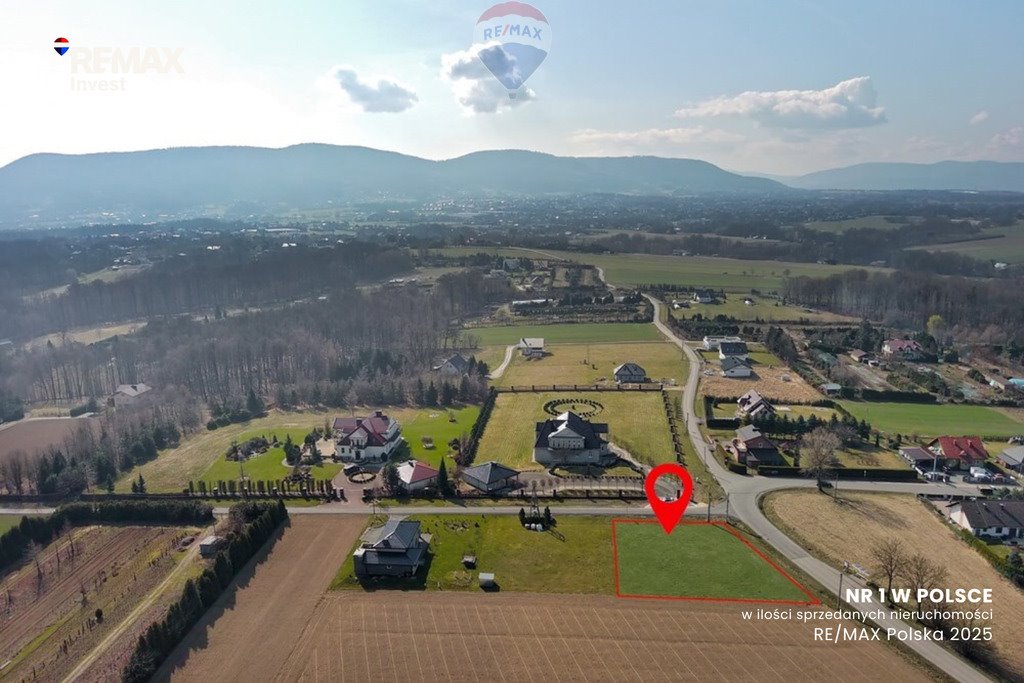 Działka budowlana w Pisarzowicach z MPZP, 1206 m², blisko centrum Pisarzowice  1 206m2 Foto 1
