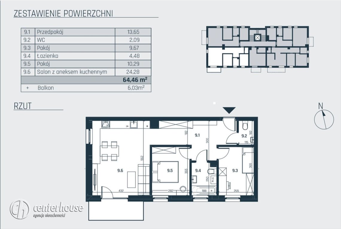 Mieszkanie trzypokojowe na sprzedaż Rzeszów, Zalesie, Sikorskiego  64m2 Foto 6