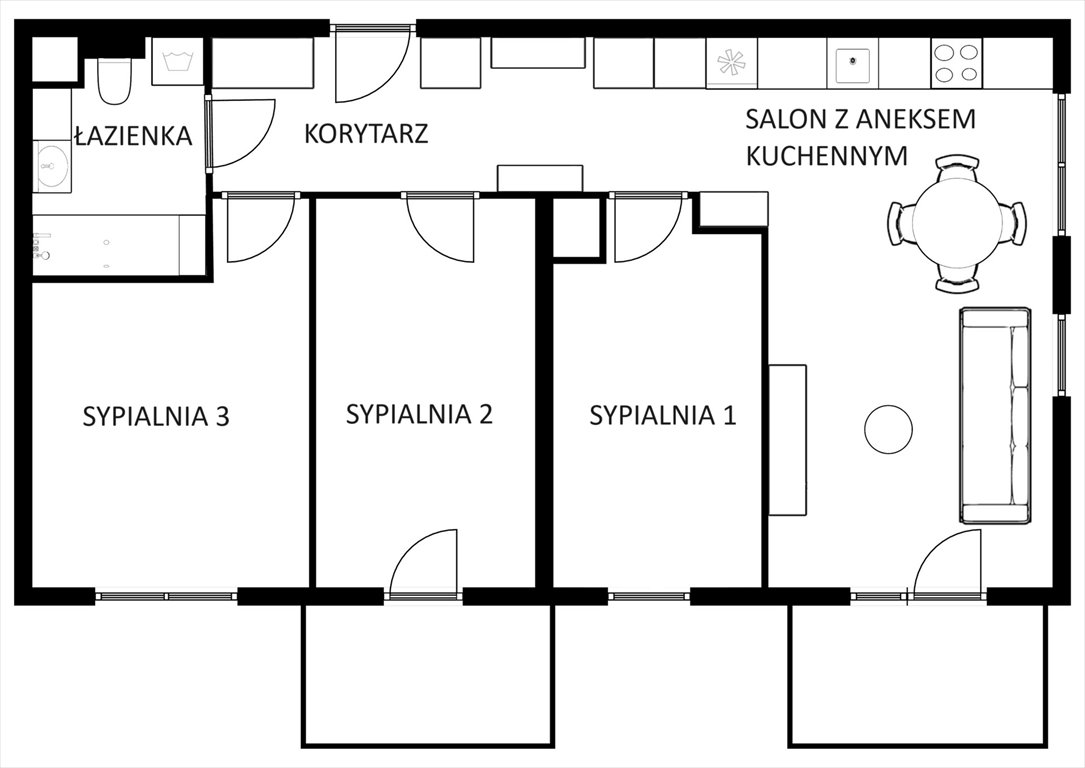 Mieszkanie czteropokojowe  na sprzedaż Poznań, Naramowice, Czarnucha  72m2 Foto 2
