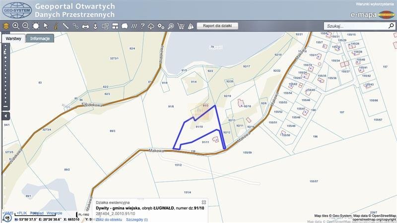 Polecam działkę 6000 m² pod dom w Ługwałdzie: Ługwałd Ługwałd ŁUGWAŁD: Makowa