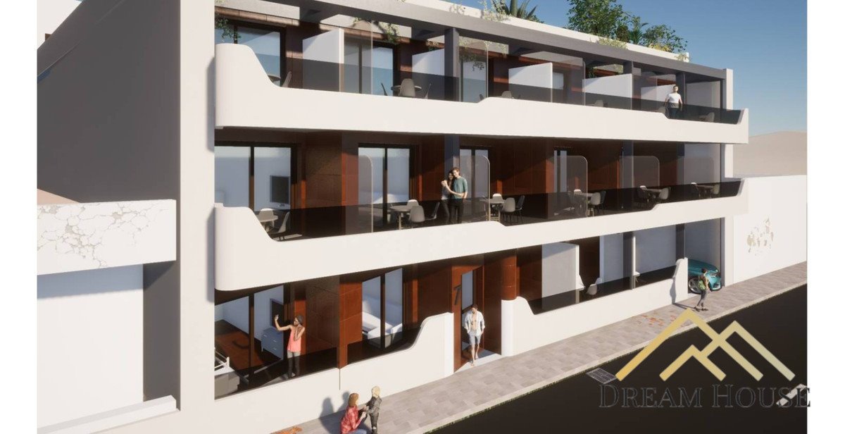 Nowoczesny apartament z tarasem i basenem w Torrevieja Hiszpania, Torrevieja, Torrevieja  57m2 Foto 1