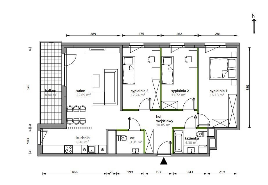Mieszkanie czteropokojowe  na sprzedaż Warszawa, Praga-Południe, Grochów  90m2 Foto 1