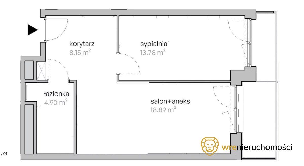 Mieszkanie dwupokojowe na sprzedaż Wrocław, Fabryczna  46m2 Foto 2