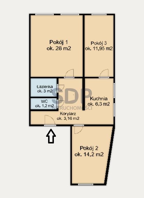 Mieszkanie trzypokojowe na sprzedaż Wrocław, Śródmieście, Plac Grunwaldzki, Sępa-Szarzyńskiego Mikołaja  68m2 Foto 2