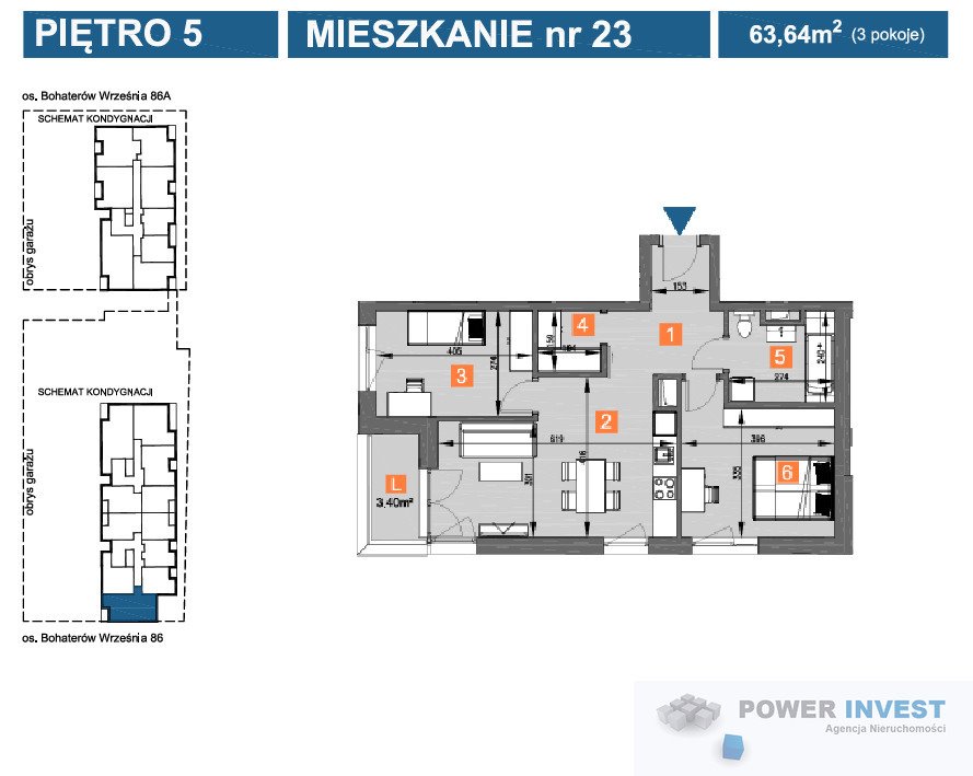 Mieszkanie trzypokojowe na sprzedaż Kraków, Nowa Huta, os. Bohaterów Września  64m2 Foto 6