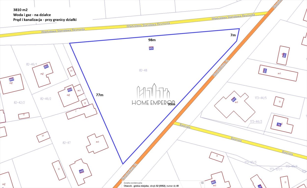 Na sprzedaż działka 3810 m² w Otwocku z mediami Otwock, Władysława Stanisława Reymonta  3 810m2 Foto 1