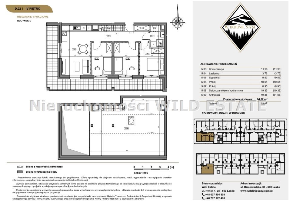 Nowoczesne 84 m² w Lesku, stan deweloperski - polecam! Lesko, Lesko  84m2 Foto 1
