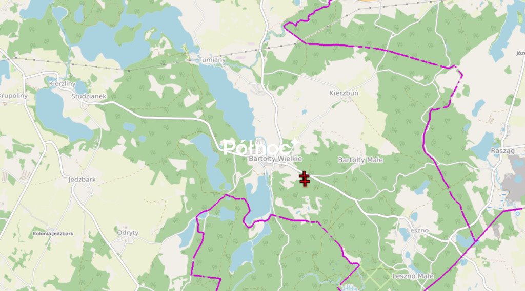 Urokliwa działka 3,49 ha z lasami i jeziorami Bartołty Wielkie  34 900m2 Foto 1