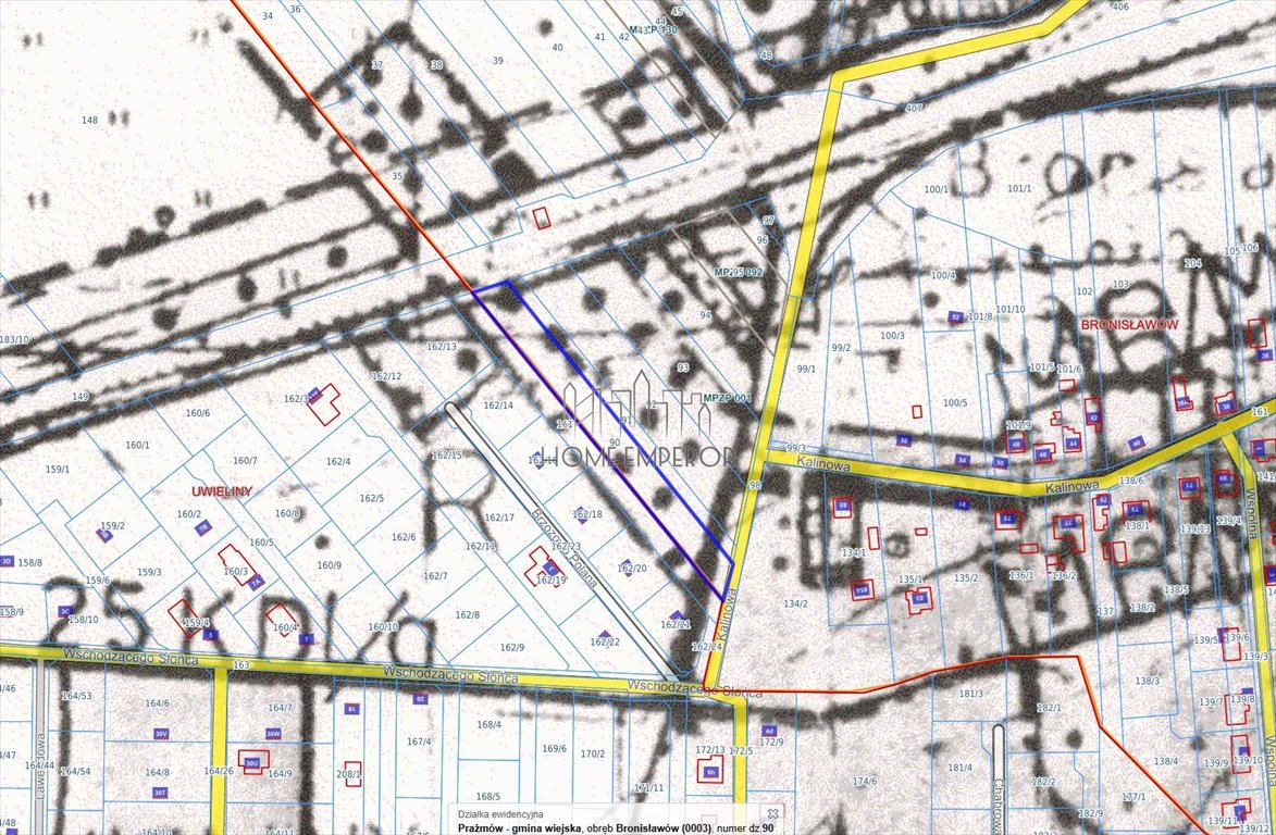 Do sprzedania działka rolna z zadrzewieniem 3082 m² w Bronisławowie Bronisławów, Kalinowa  3 082m2 Foto 1