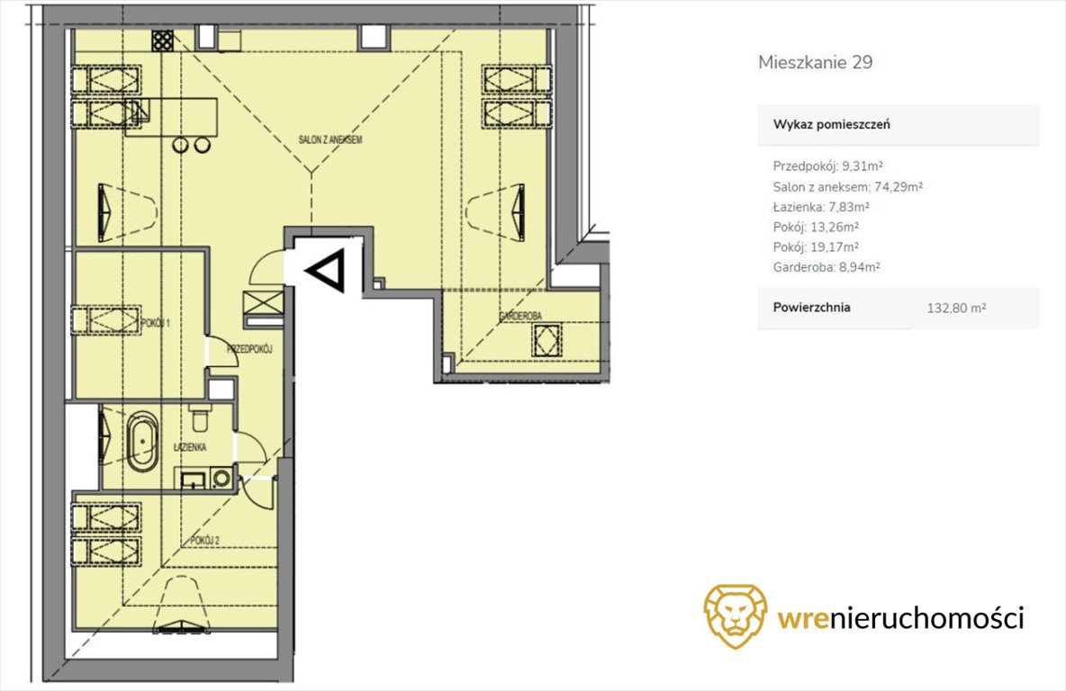 Mieszkanie trzypokojowe na sprzedaż Wrocław, Krzyki, Komuny Paryskiej  76m2 Foto 4