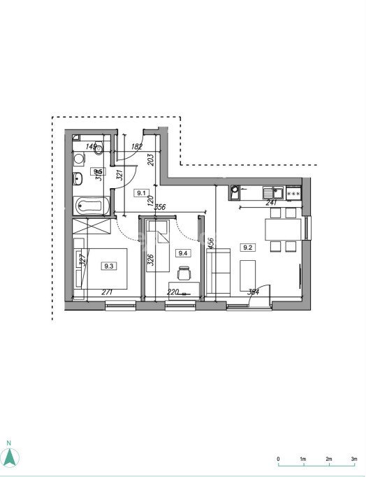 Mieszkanie trzypokojowe na sprzedaż Krzyszkowice  46m2 Foto 2