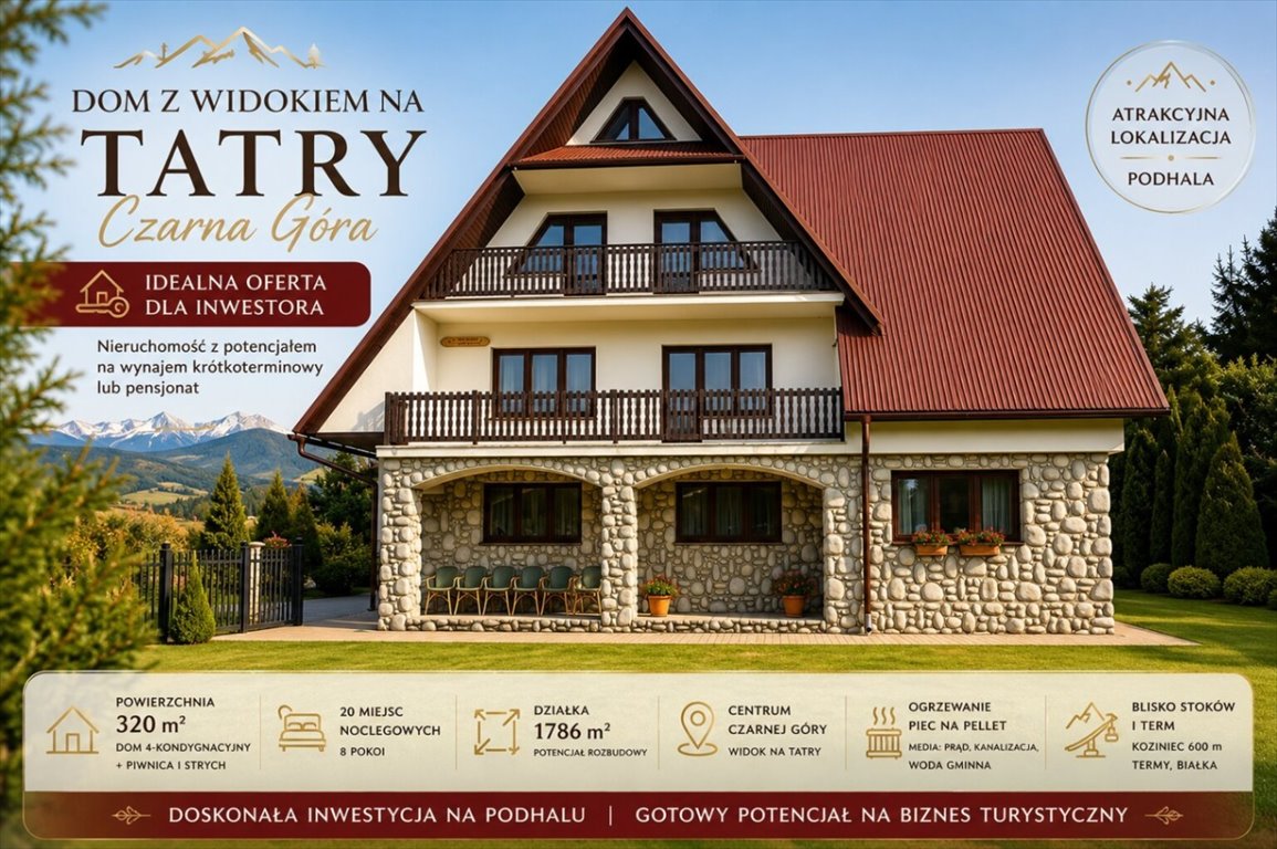 Dom z widokiem na Tatry w Czarnej Górze - polecam Czarna Góra, Nadwodnia  300m2 Foto 1