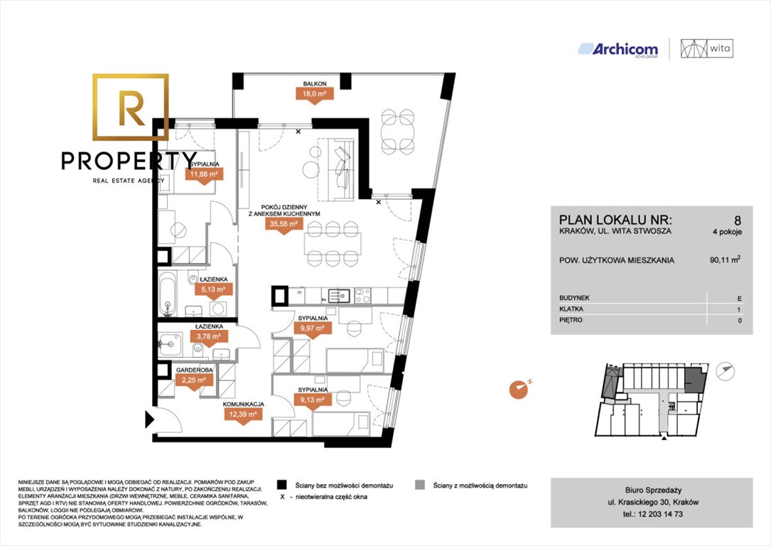 Mieszkanie czteropokojowe  na sprzedaż Kraków, Stare Miasto, Wita Stwosza  90m2 Foto 4