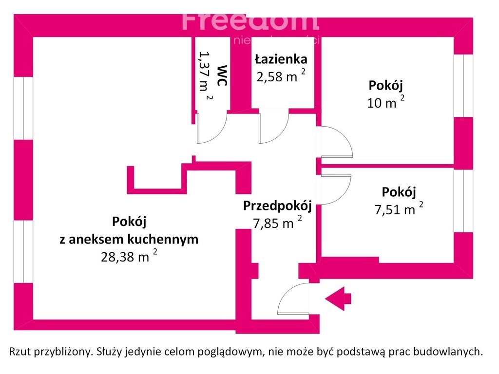 Mieszkanie trzypokojowe na sprzedaż Kraków, Nowa Huta, Osiedle Teatralne  58m2 Foto 4