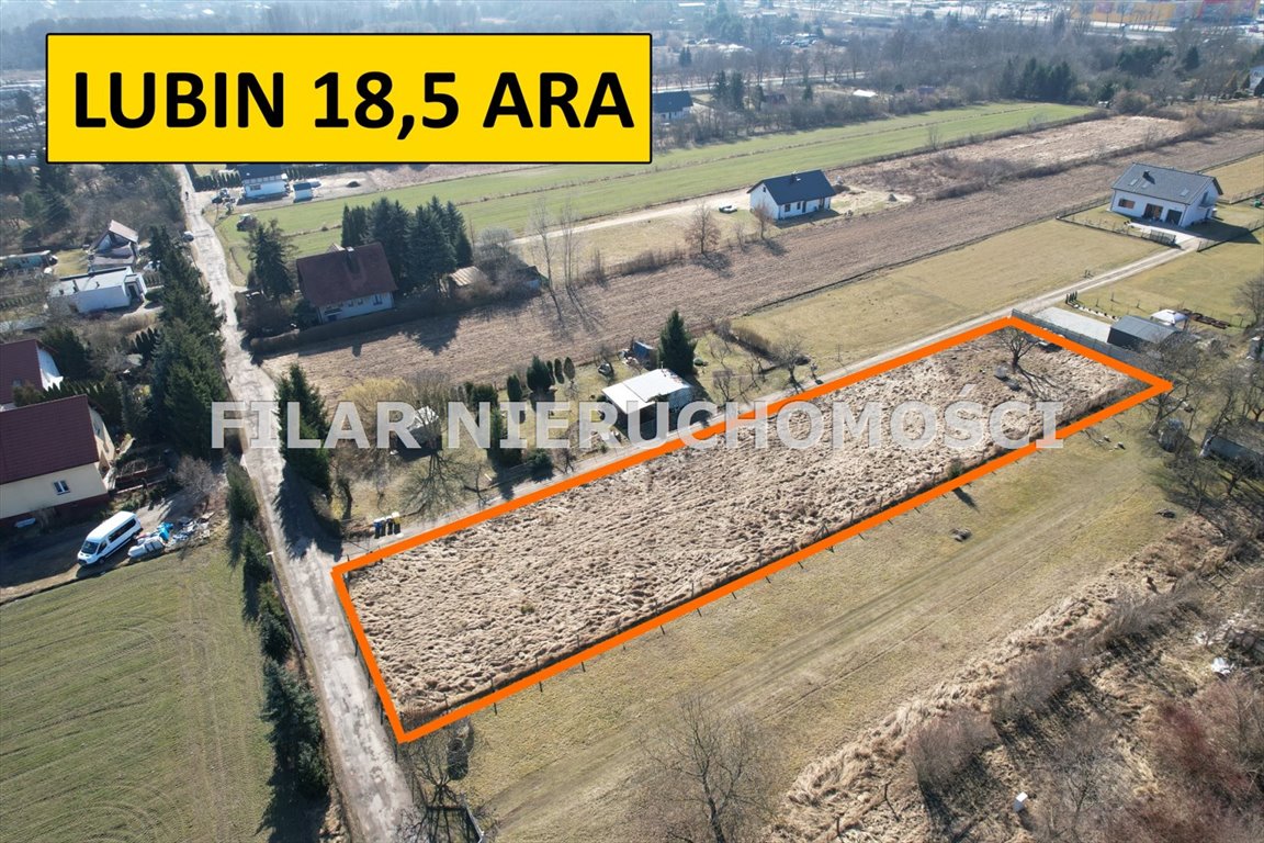Duża działka budowlana 1854 m2 z mediami i widokiem Lubin  1 854m2 Foto 1