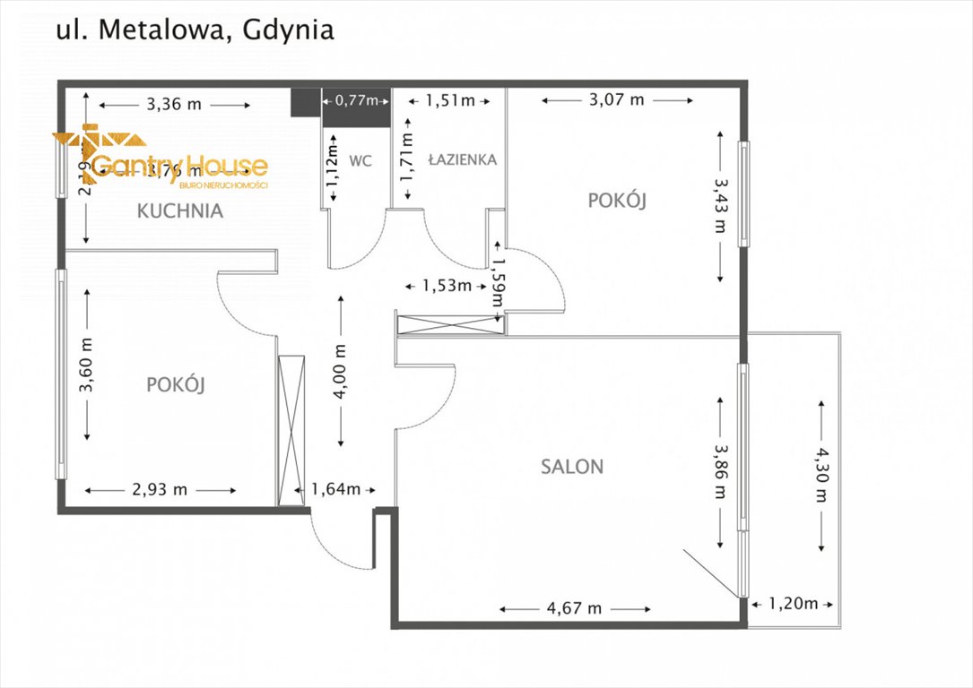 Mieszkanie trzypokojowe na sprzedaż Gdynia, Pogórze, Metalowa  59m2 Foto 7