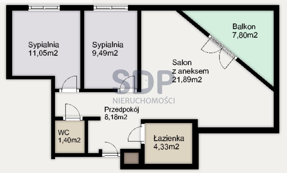 Mieszkanie trzypokojowe na sprzedaż Wrocław, Psie Pole, Zakrzów, Zatorska  56m2 Foto 2