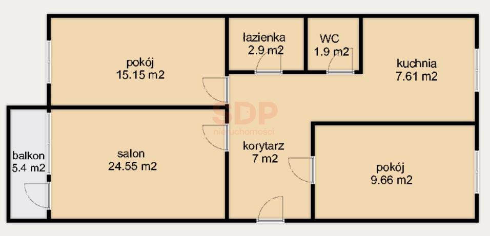 Mieszkanie trzypokojowe na sprzedaż Wrocław, Krzyki, Gaj, Orzechowa  72m2 Foto 4