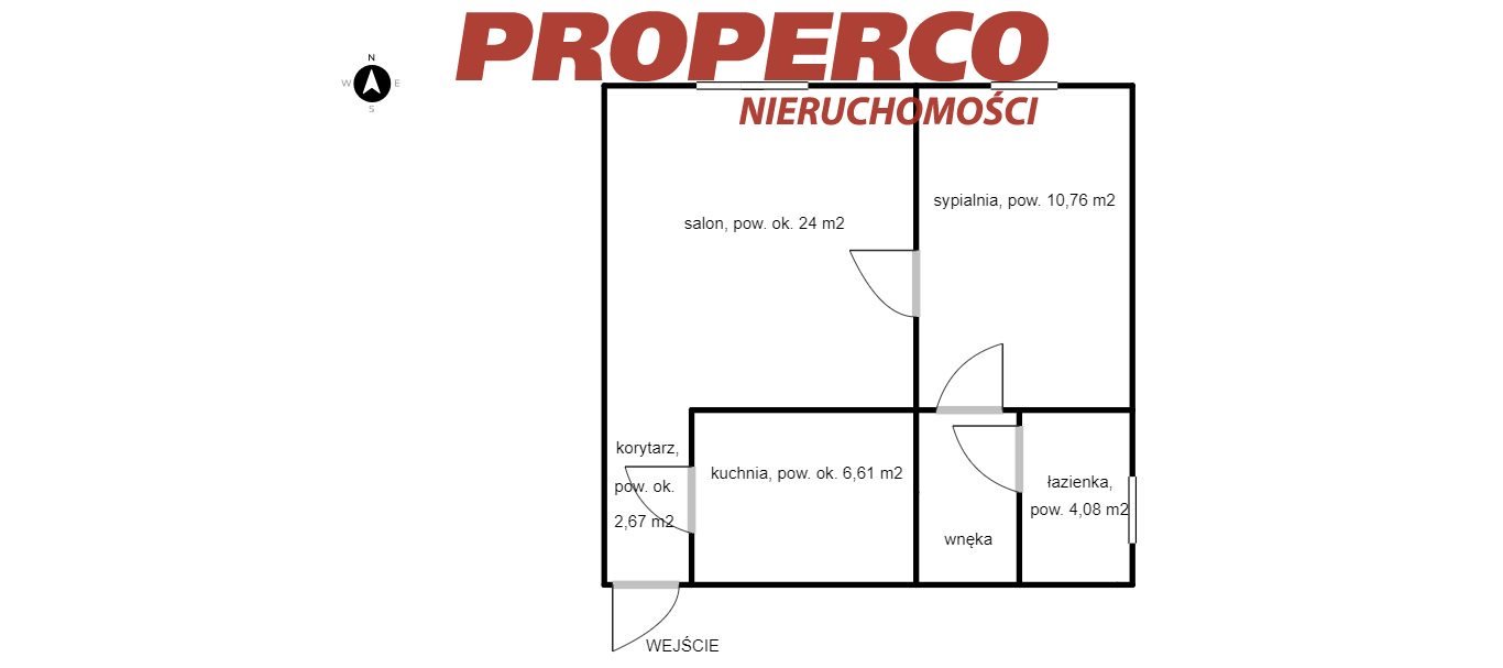 Mieszkanie dwupokojowe na sprzedaż Jędrzejów  48m2 Foto 13