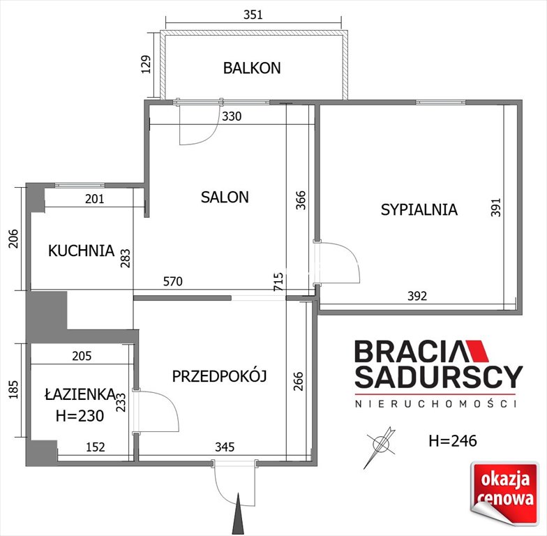 Mieszkanie dwupokojowe na sprzedaż Kraków, Podgórze Duchackie, Marii i Bolesława Wysłouchów  47m2 Foto 3