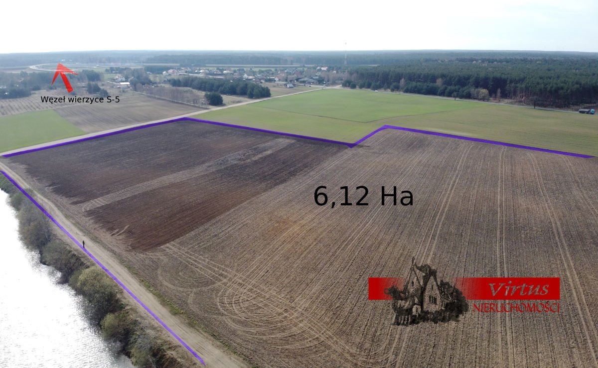 Polecam teren przemysłowy 61 270 m² przy węźle Wierzyce Wierzyce, Wierzyce  61 270m2 Foto 1