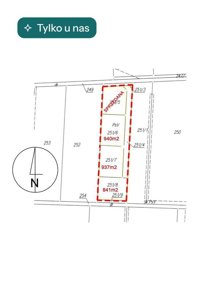 Działka Jurowce pod dom jednorodzinny, 940 m2, media Jurowce  940m2 Foto 1