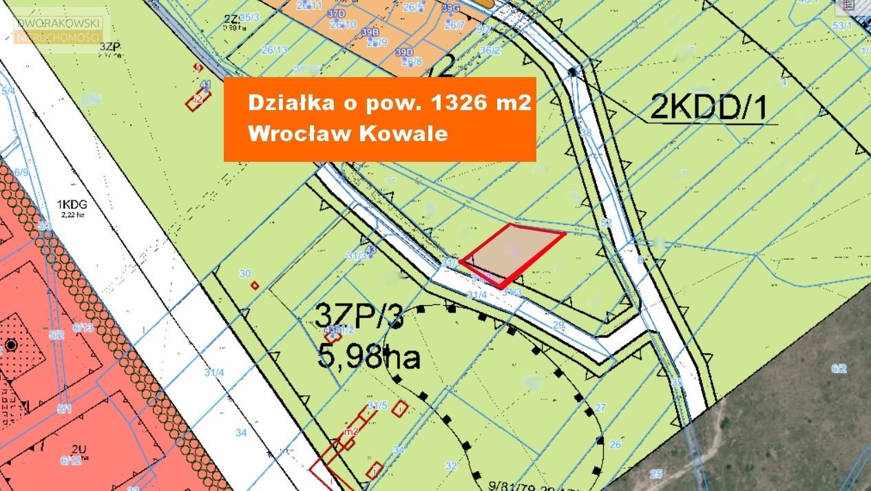 Działka inwestycyjna na sprzedaż Wrocław, Psie Pole, Kowale, Lechitów  1 326m2 Foto 3