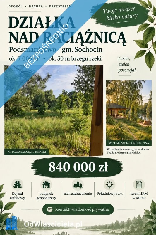 Do sprzedania działka 7 000 m² z linią brzegową w Podsmardzewie Podsmardzewo  7 000m2 Foto 1