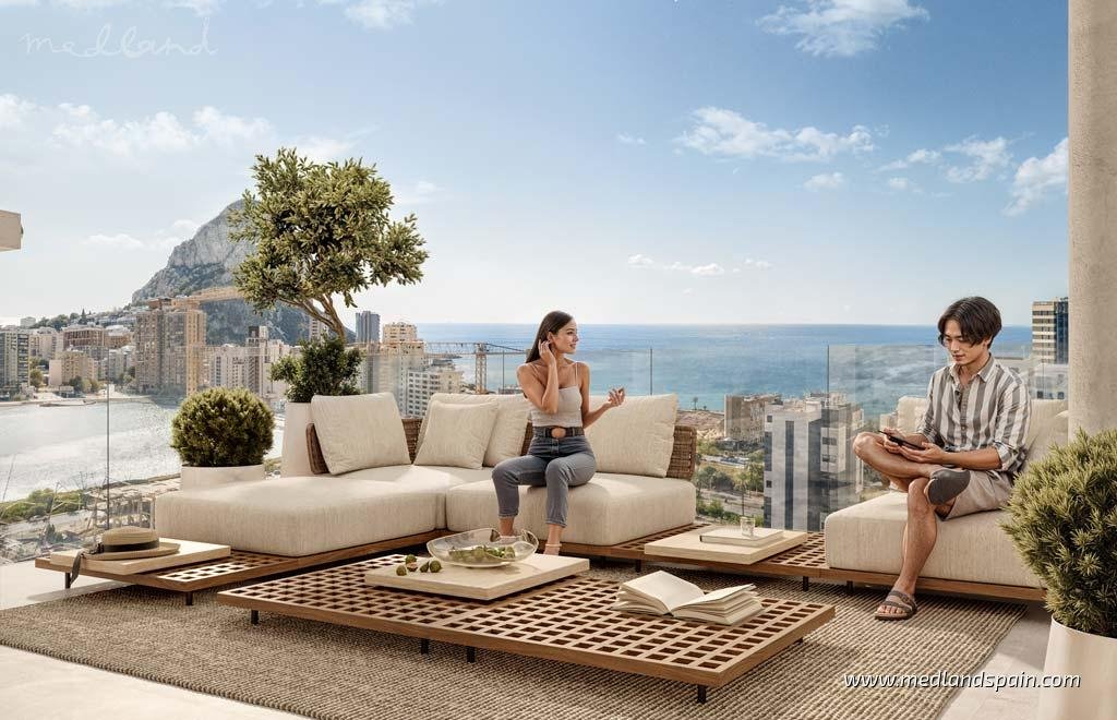 Nowoczesny 3-pokojowy apartament z panoramicznym widokiem Hiszpania, Calpe  91m2 Foto 1