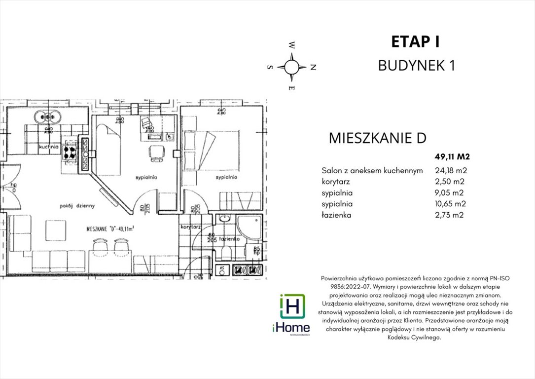 Mieszkanie trzypokojowe na sprzedaż Śledziejowice  49m2 Foto 4