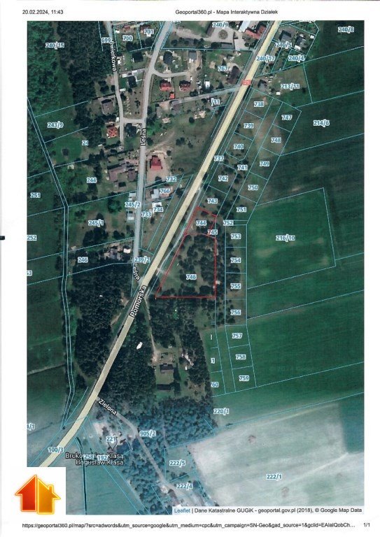 Działka inwestycyjna 8 287 m2 przy DK 21 z pozwoleniem Trzebielino, Krótka  8 287m2 Foto 1