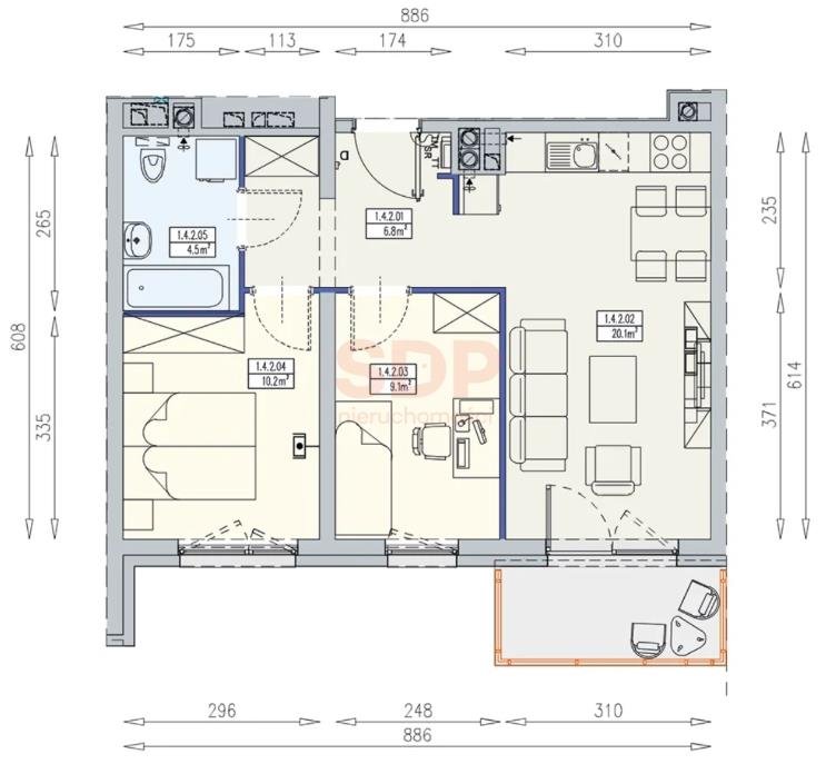 Mieszkanie trzypokojowe na sprzedaż Wrocław, Krzyki, Racławicka  51m2 Foto 2