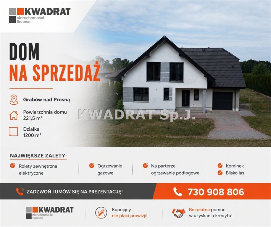 Przestronny dom z kominkiem i dużą działką - polecam Grabów nad Prosną  222m2 Foto 1