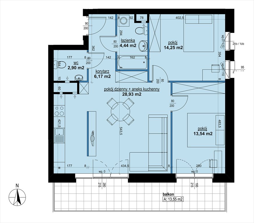 Mieszkanie trzypokojowe na sprzedaż Poznań, Winogrady, Hawelańska 25  70m2 Foto 13