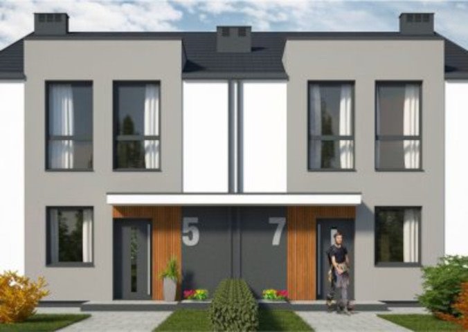 Nowoczesny dom bliźniak w zielonym Gruszczynie – 128 m2, taras Gruszczyn, Gruszczyn  128m2 Foto 1