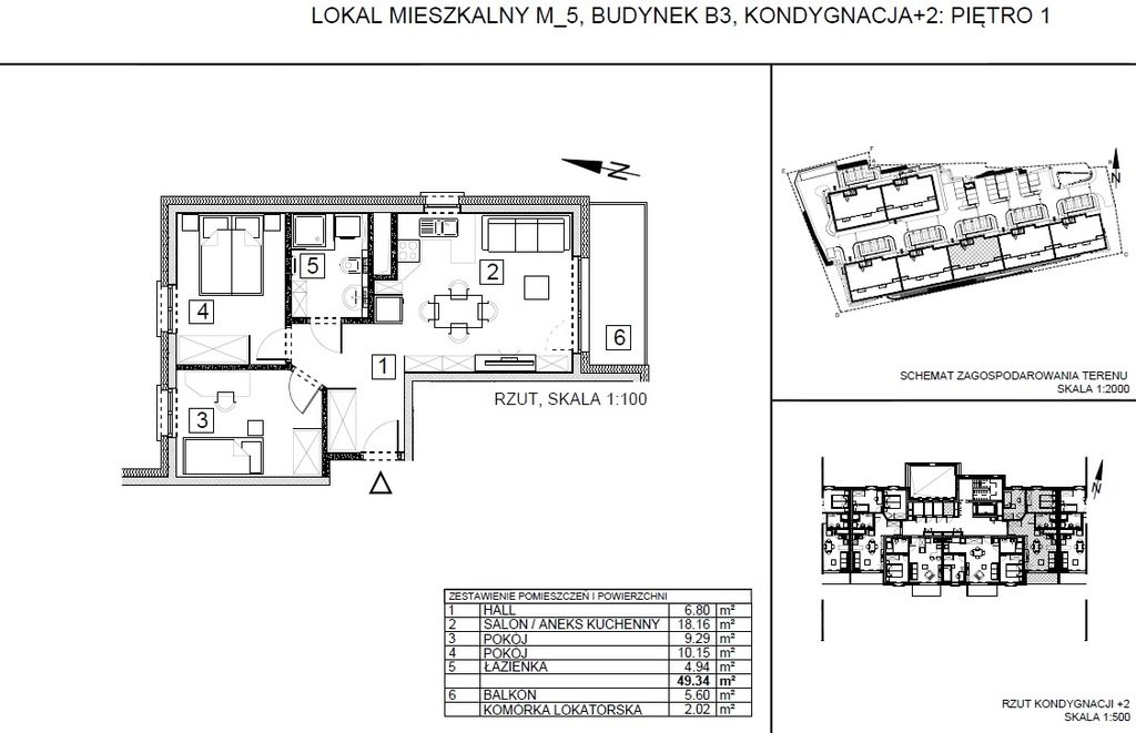 Mieszkanie trzypokojowe na sprzedaż Rzeszów, Wilkowyja, Bałtycka  49m2 Foto 2
