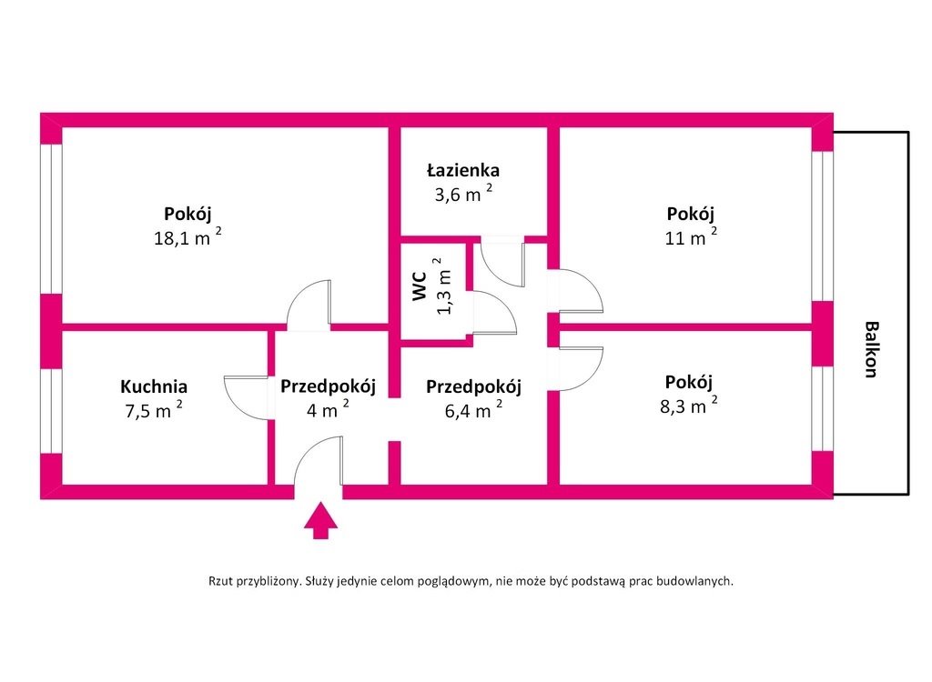 Mieszkanie trzypokojowe na sprzedaż Kraków, Prądnik Czerwony, Prądnik Czerwony, Antoniego Fertnera  60m2 Foto 4