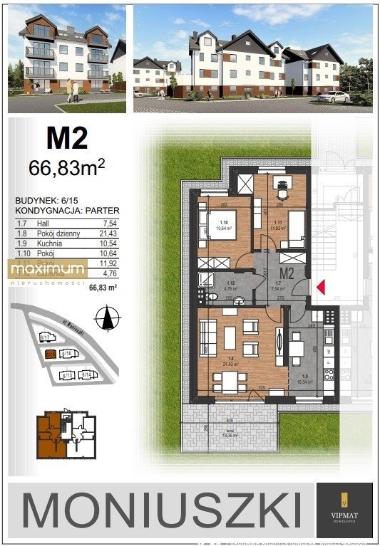 Mieszkanie dwupokojowe na sprzedaż Biłgoraj  50m2 Foto 3