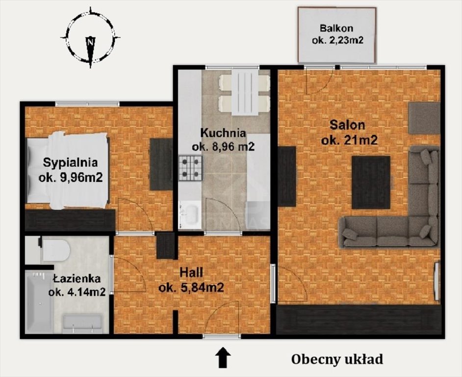 Mieszkanie dwupokojowe na sprzedaż Wrocław, Wrocław-Fabryczna, Nowy Dwór, Budziszyńska  49m2 Foto 7