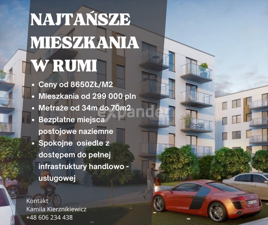 Nowoczesne 2-pokojowe mieszkanie z balkonem od 299 tys. zł Rumia, Jeziorna  44m2 Foto 1