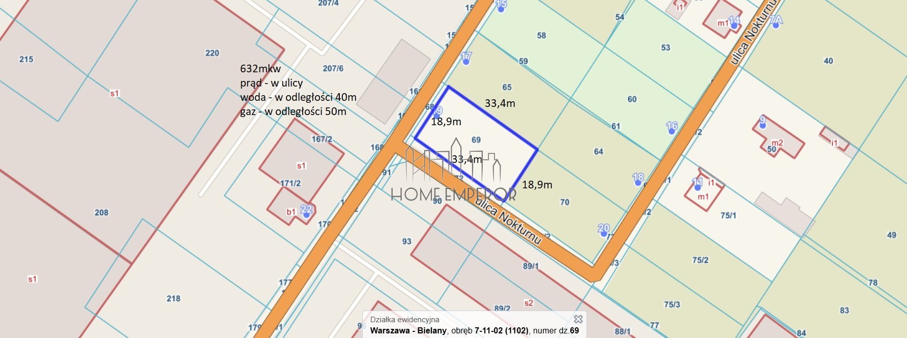 Działka budowlana na sprzedaż Warszawa, Bielany, Placówka, Kabaretowa  632m2 Foto 1