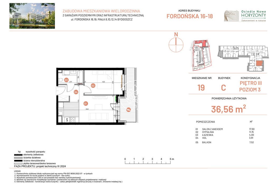 Dwupokojowe mieszkanie na sprzedaż w Bydgoszczy, 36,56 m2 Bydgoszcz, Fordońska  37m2 Foto 1