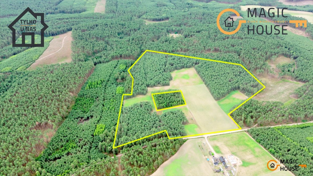 Sprzedam działkę rolno-leśną 11,9 ha z mediami i dostępem do jeziora Wojsk  110 900m2 Foto 1