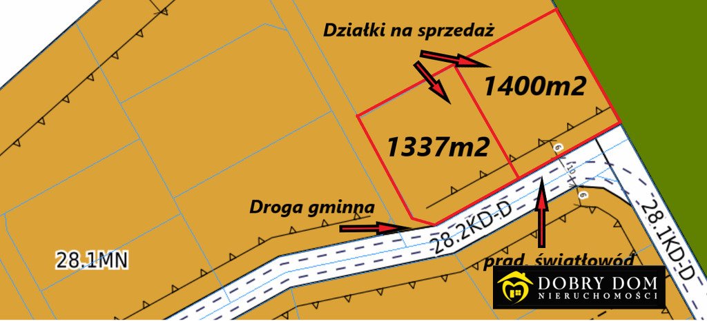 Działki budowlane w Klepacze – las, media, MPZP Klepacze  1 337m2 Foto 1