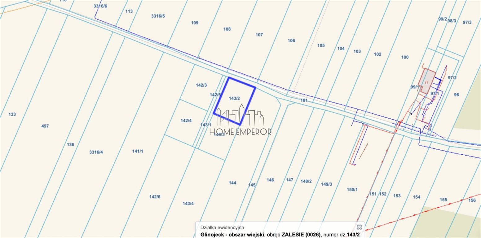 Działka pod domy jednorodzinne w Zalesiu, 1065 m², 55 tys. zł Zalesie  1 065m2 Foto 1
